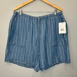 Blue and white striped zac shorts